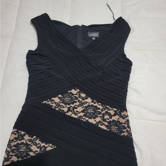 Adrianna papell lace combo cocktail dress sz 4 - Picture 2 of 10